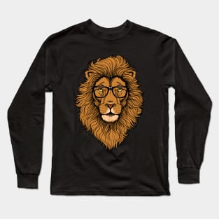 Hipster Lion Graphic Animal Street Style Long Sleeve T-Shirt